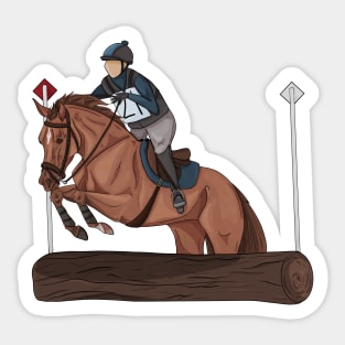 Eventing Chestnut Pony on Cross Country Sticker